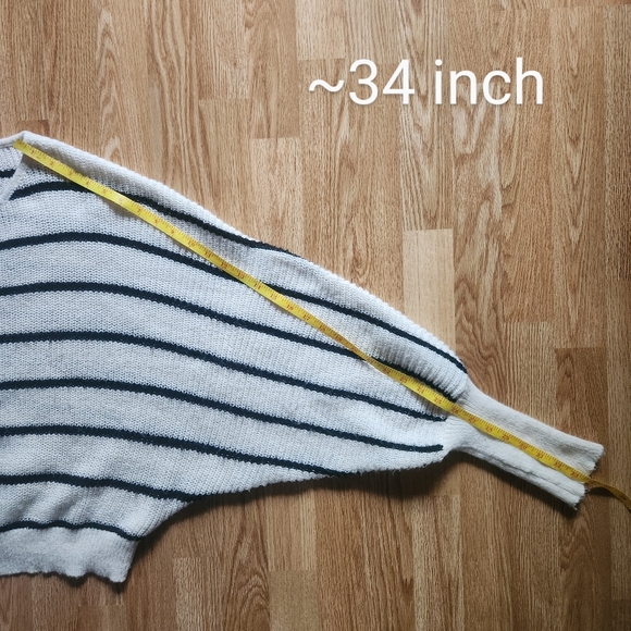 SHEIN White and Black Striped Crew Neck Sweater - Picture 6 of 8